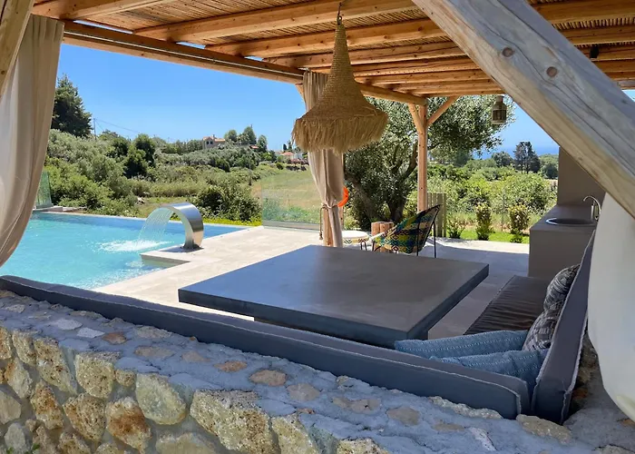 Elaiopetra Kefalonia - Stonehouse Hideaway With Pool - Modern Luxury With Serene Sea And Mountain Views Villa Metaxáta