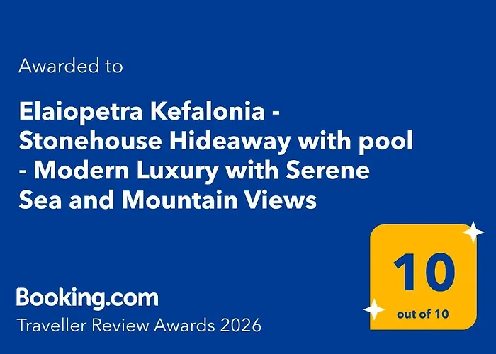 Villa Elaiopetra Kefalonia - Stonehouse Hideaway With Pool - Modern Luxury With Serene Sea And Mountain Views *